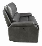 Casual charcoal leather motion sofa by Coaster additional picture 11