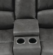 Casual charcoal leather motion sofa by Coaster additional picture 6