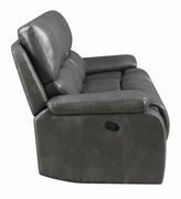 Casual charcoal leather motion sofa by Coaster additional picture 7