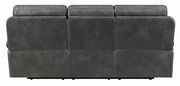 Casual charcoal leather motion sofa by Coaster additional picture 9
