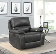 Casual charcoal motion glider recliner by Coaster additional picture 12