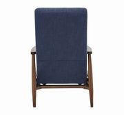 Push back navy blue fabric recliner chair by Coaster additional picture 3