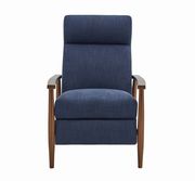 Push back navy blue fabric recliner chair by Coaster additional picture 5