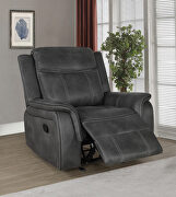Motion sofa upholstered in charcoal performancegrade coated microfiber additional photo 5 of 10