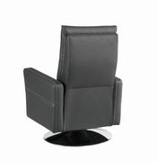 Swivel push-back recliner in gray fabric by Coaster additional picture 2