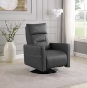 Swivel push-back recliner in gray fabric by Coaster additional picture 8