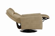 Swivel push-back recliner in taupe leather by Coaster additional picture 3