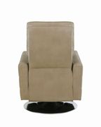 Swivel push-back recliner in taupe leather by Coaster additional picture 4