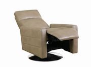 Swivel push-back recliner in taupe leather by Coaster additional picture 5