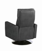 Swivel push-back recliner in charcoal gray chair by Coaster additional picture 3