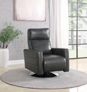 Swivel push-back recliner in charcoal gray chair by Coaster additional picture 8