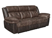 Motion sofa upholstered in chocolate and dark brown exterior by Coaster additional picture 14