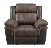 Motion sofa upholstered in chocolate and dark brown exterior by Coaster additional picture 20