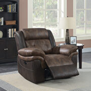 Motion sofa upholstered in chocolate and dark brown exterior by Coaster additional picture 3