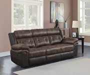 Motion sofa upholstered in chocolate and dark brown exterior by Coaster additional picture 6