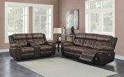Motion sofa upholstered in chocolate and dark brown exterior by Coaster additional picture 8