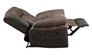 Recliner upholstered in chocolate and dark brown exterior by Coaster additional picture 12