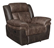 Recliner upholstered in chocolate and dark brown exterior by Coaster additional picture 9