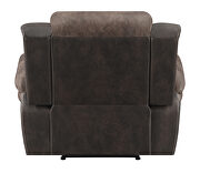 Recliner upholstered in chocolate and dark brown exterior by Coaster additional picture 10