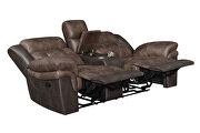 Motion loveseat upholstered in chocolate and dark brown exterior by Coaster additional picture 7