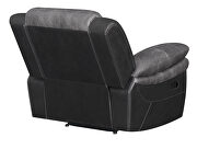 Motion sofa in charcoal with matching black exterior by Coaster additional picture 15