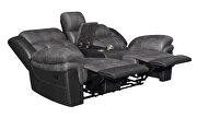 Motion sofa in charcoal with matching black exterior by Coaster additional picture 17