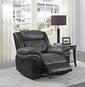 Motion sofa in charcoal with matching black exterior by Coaster additional picture 20
