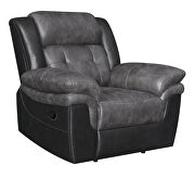 Recliner in charcoal with matching black exterior by Coaster additional picture 11