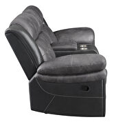 Motion loveseat in charcoal with matching black exterior by Coaster additional picture 8