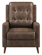 Brown finish microfiber leather upholstery push back recliner by Coaster additional picture 3