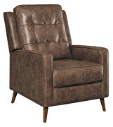 Brown finish microfiber leather upholstery push back recliner by Coaster additional picture 7