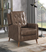 Brown finish microfiber leather upholstery push back recliner by Coaster additional picture 8