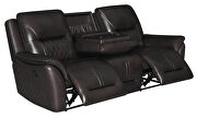 Dark brown finish genuine top grain leather upholstery motion sofa by Coaster additional picture 11