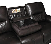 Dark brown finish genuine top grain leather upholstery motion sofa by Coaster additional picture 16