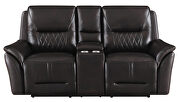 Dark brown finish genuine top grain leather upholstery motion sofa by Coaster additional picture 4