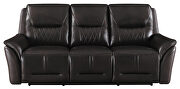 Dark brown finish genuine top grain leather upholstery motion sofa by Coaster additional picture 8