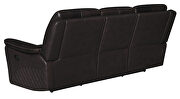 Dark brown finish genuine top grain leather upholstery motion sofa by Coaster additional picture 9