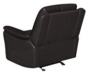 Dark brown finish genuine top grain leather upholstery glider recliner chair by Coaster additional picture 3