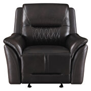 Dark brown finish genuine top grain leather upholstery glider recliner chair by Coaster additional picture 6