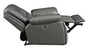 Motion sofa upholstered in gray performance-grade leatherette by Coaster additional picture 7