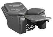 Recliner upholstered in gray performance-grade leatherette by Coaster additional picture 11