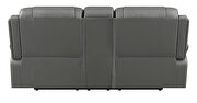 Motion loveseat upholstered in gray performance-grade leatherette by Coaster additional picture 8
