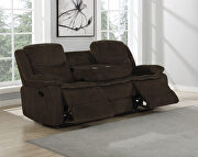 Motion sofa upholstered in brown performance-grade chenille by Coaster additional picture 3