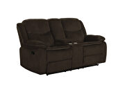Motion loveseat upholstered in brown performance-grade chenille by Coaster additional picture 12