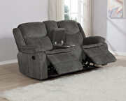 Motion sofa upholstered in charcoal performance-grade chenille additional photo 4 of 19