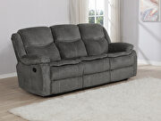 Motion sofa upholstered in charcoal performance-grade chenille additional photo 5 of 19