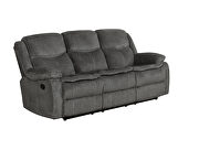 Motion sofa upholstered in charcoal performance-grade chenille by Coaster additional picture 6