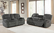 Motion sofa upholstered in charcoal performance-grade chenille by Coaster additional picture 9