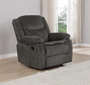 Glider recliner upholstered in charcoal performance-grade chenille additional photo 2 of 9