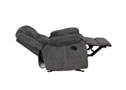 Glider recliner upholstered in charcoal performance-grade chenille additional photo 5 of 9